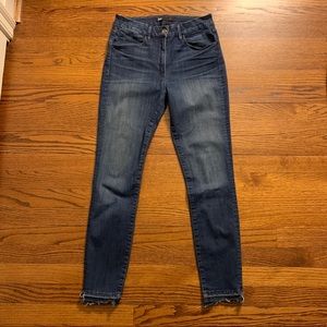 3x1 High-waisted, raw-hem blue jean